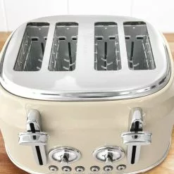Dunelm Retro Cream 4 Slice Toaster -outdoor lighting Sales Store 1000119986 alt02