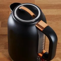 Dunelm 1.7L 3kW Matt Black & Copper Jug Kettle -outdoor lighting Sales Store 1000150235 alt03