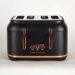 Dunelm 4 Slice Matt Black & Copper Toaster -outdoor lighting Sales Store 1000150237 alt03