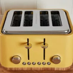 Dunelm Contemporary 4 Slice Ochre Yellow Toaster -outdoor lighting Sales Store 1000155921 alt02
