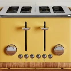 Dunelm Contemporary 4 Slice Ochre Yellow Toaster -outdoor lighting Sales Store 1000155921 alt03