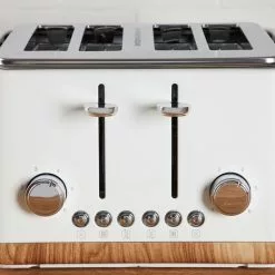 Dunelm Contemporary Matt White 4 Slice Toaster -outdoor lighting Sales Store 1000155922 alt03