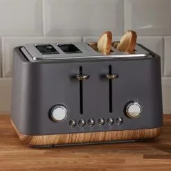Dunelm Contemporary 4 Slice Matt Grey Toaster -outdoor lighting Sales Store 1000155923 alt01