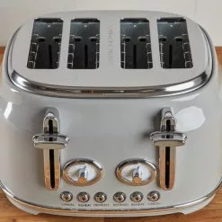 Dunelm Retro 4 Slice Grey Toaster -outdoor lighting Sales Store 1000155927 alt02