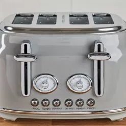Dunelm Retro 4 Slice Grey Toaster -outdoor lighting Sales Store 1000155927 alt03
