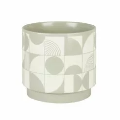 Dunelm Grey Geometric Tiled Large Plant Pot -outdoor lighting Sales Store 1000182452 alt02