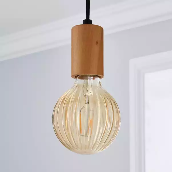 Status Bardot Ribbed Pumpkin Amber Glass Bulb 2 Status Bardot Ribbed Pumpkin Amber Glass Bulb - Image 2