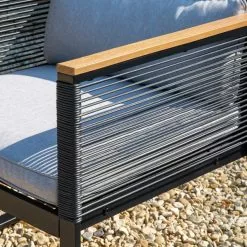 Elements 4 Seater Black Rope Conversation Set -outdoor lighting Sales Store 1000183772 alt04