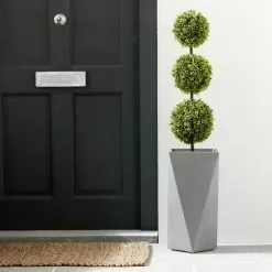 Dunelm Fibre Clay Tall Geometric Plant Pot