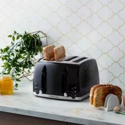 Russell Hobbs Honeycomb 4 Slice Toaster Black -outdoor lighting Sales Store 30713879 alt02