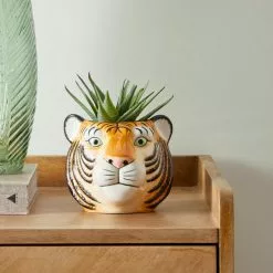 Dunelm Ceramic Tiger Head Pot 12cm
