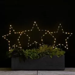 Dunelm Set Of 3 Star Solar Light Up Stake Lights