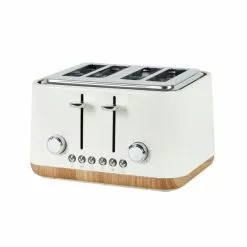 Dunelm Contemporary Cream 4 Slice Toaster -outdoor lighting Sales Store 30724263 alt02