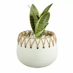 Dunelm Jute Detailed Pot With Plant -outdoor lighting Sales Store 30729982 alt02
