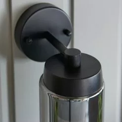 Dunelm Ellison Matt Black Smoked Glass Outdoor Wall Light -outdoor lighting Sales Store 30730430 alt05