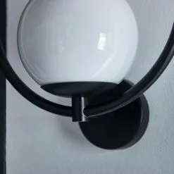 Dunelm Fort Halo Black Opal Glass Outdoor Wall Light -outdoor lighting Sales Store 30730436 alt03