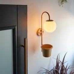 Dunelm Naomi Outdoor Plant Pot Wall Light -outdoor lighting Sales Store 30730444 alt05