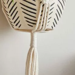 Dunelm Hanging Ceramic Pot With Macrame -outdoor lighting Sales Store 30732438 alt02
