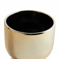 Dunelm Ceramic Curves Planter Gold 30cm -outdoor lighting Sales Store 30751227 alt02