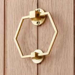 Dunelm Hexagon Brushed Gold Door Knocker