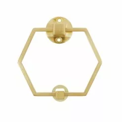 Dunelm Hexagon Brushed Gold Door Knocker -outdoor lighting Sales Store 30756554 alt02