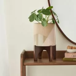 Elements Sculpted Green Plant Pot On Stand -outdoor lighting Sales Store 30765431 alt03