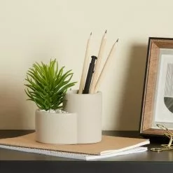 Dunelm Concrete Planter And Pen Pot