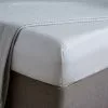 Hotel Plain Silver Cotton TENCEL™ 28cm Fitted Sheet