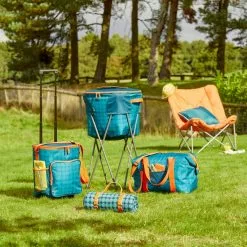 Dunelm 150x130cm Picnic Rug Polka Peacock -outdoor lighting Sales Store 30791494 alt04