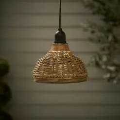 Churchgate Grey Polyrattan Pendant Light Lamp Shade Solar D15cm -outdoor lighting Sales Store 30792766 alt02