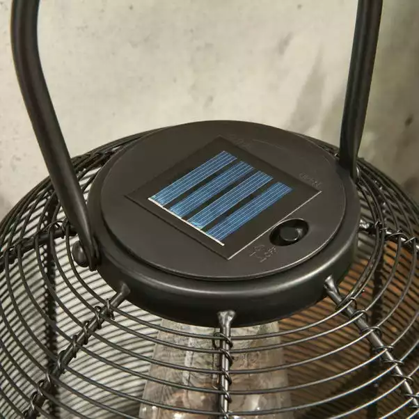 Elements Black Wire Solar Lantern 23.8cm X30cm 2 Elements Black Wire Solar Lantern 23.8cm X30cm - Image 2