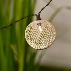 Elements Mesh Solar String Lights Ivory -outdoor lighting Sales Store 30792771 alt03