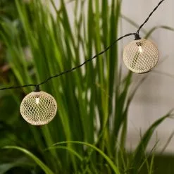 Elements Mesh Solar String Lights Ivory -outdoor lighting Sales Store 30792771 alt04