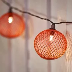 Elements Mesh Solar String Lights Orange -outdoor lighting Sales Store 30792772 alt04