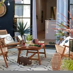 Dunelm San Marino Solar Poly Rattan Lantern Large -outdoor lighting Sales Store 30792775 alt07