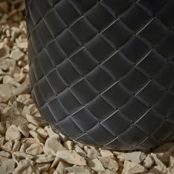 Dunelm Fibre Clay Black Chunky Weave Planter -outdoor lighting Sales Store 30792957 alt02