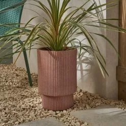 Dunelm Fibre Clay Round Planter With Base
