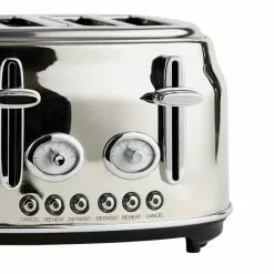 Dunelm Retro Stainless Steel 4 Slice Toaster -outdoor lighting Sales Store 30794945 alt02