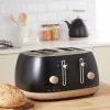 Dunelm Churchgate Matt Black 4 Slice Toaster