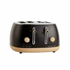 Dunelm Churchgate Matt Black 4 Slice Toaster -outdoor lighting Sales Store 30794949 alt03