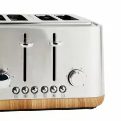 Dunelm Porary Brushed Stainless Steel 4 Slice Toaster -outdoor lighting Sales Store 30794951 alt02