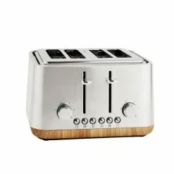 Dunelm Porary Brushed Stainless Steel 4 Slice Toaster -outdoor lighting Sales Store 30794951 alt03
