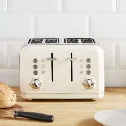Dunelm Spectrum Cream 4 Slice Toaster
