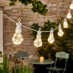Dunelm White Solar Festoon Lights 20 Bulbs