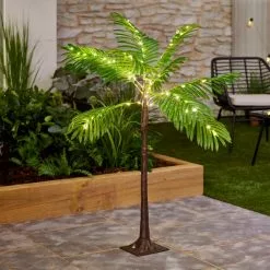 Dunelm 4ft Outdoor Palm Tree Mains Powered