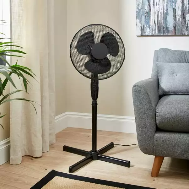 Dunelm 16inch Black Pedestal Fan 1 Dunelm 16inch Black Pedestal Fan