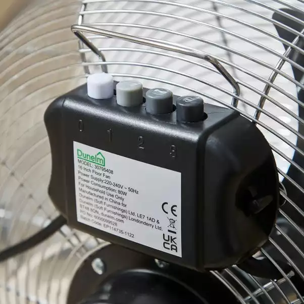 Dunelm 16inch Black Pedestal Fan 3 Dunelm 16inch Black Pedestal Fan - Image 3