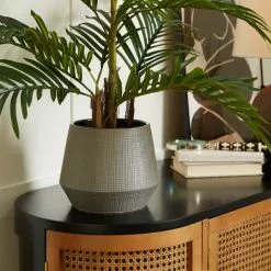 Dunelm Matt Grey Ceramic Plant Pot
