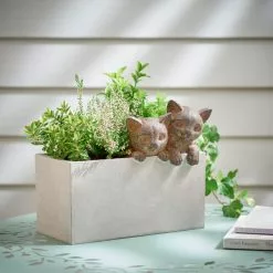 Dunelm Duo Of Cats Planter