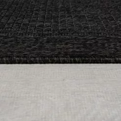 Dunelm Twill Jute Look Indoor Outdoor Black Rug -outdoor lighting Sales Store 30808888 alt03